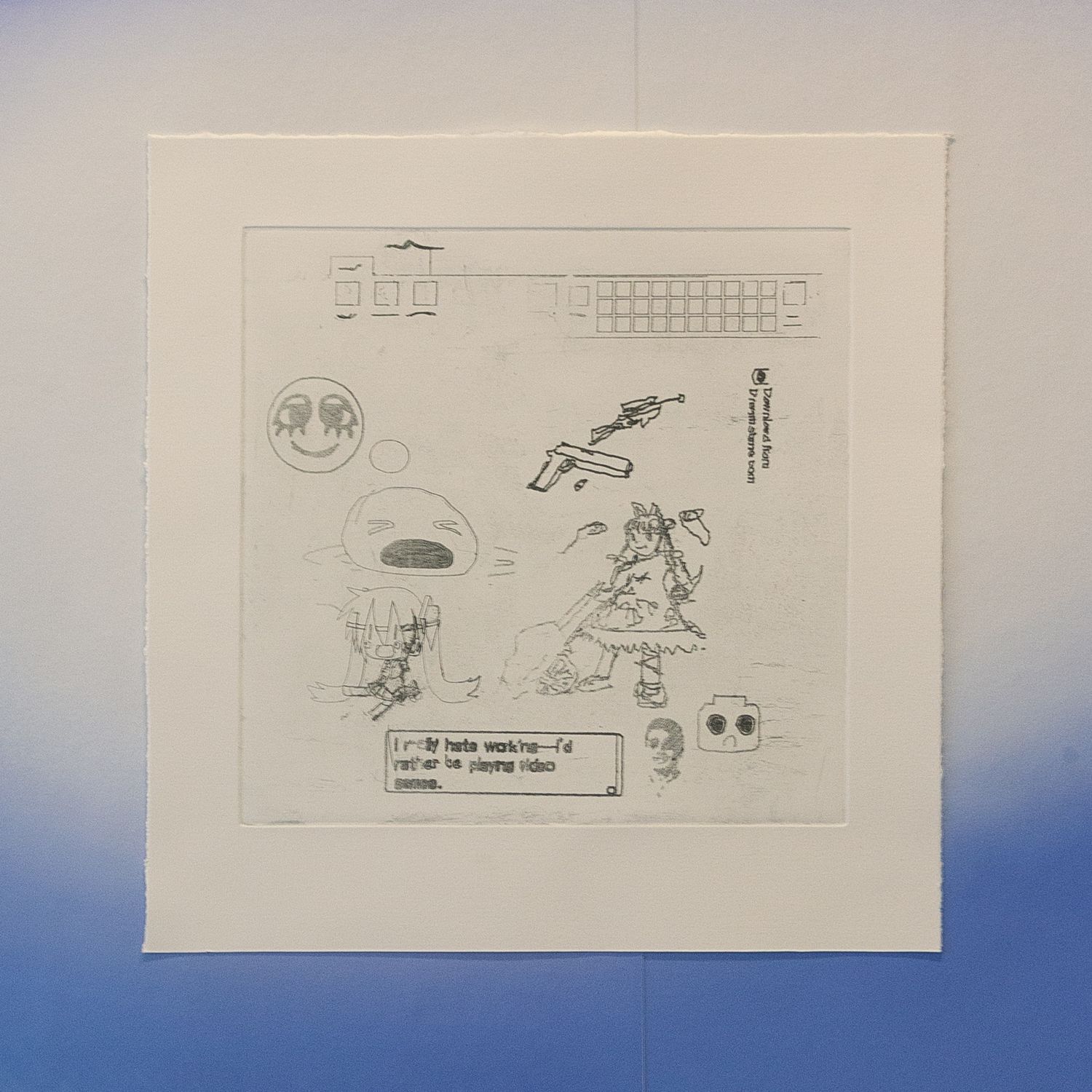 A picture of the etching 'Portrait of an Artist at 12 Years Old'.