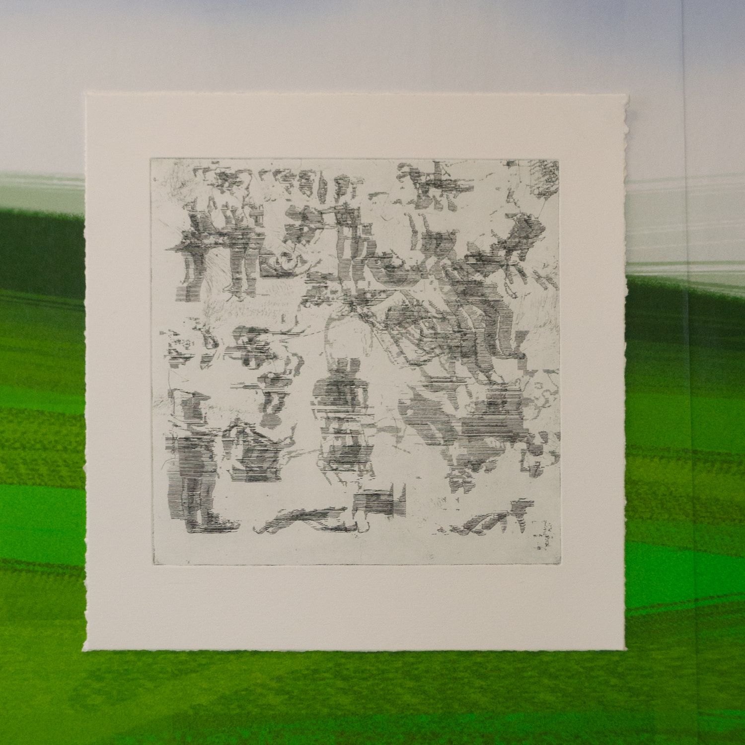 A picture of the etching 'British lads hit each other with chair'.